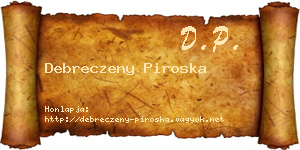 Debreczeny Piroska névjegykártya