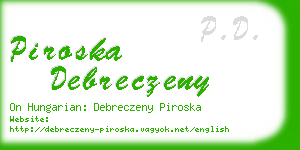 piroska debreczeny business card
